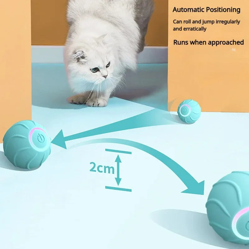 Smart Cat Toy USB Self Hi Teasing Kittens Jumping Rolling Ball