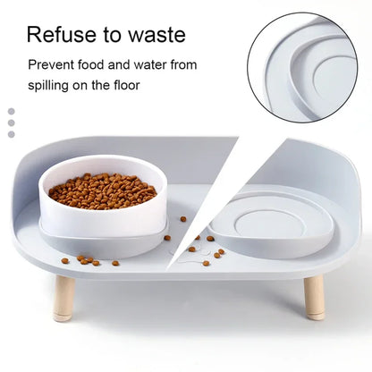 Adjustable Height Pets Drinker Feeder Bowls