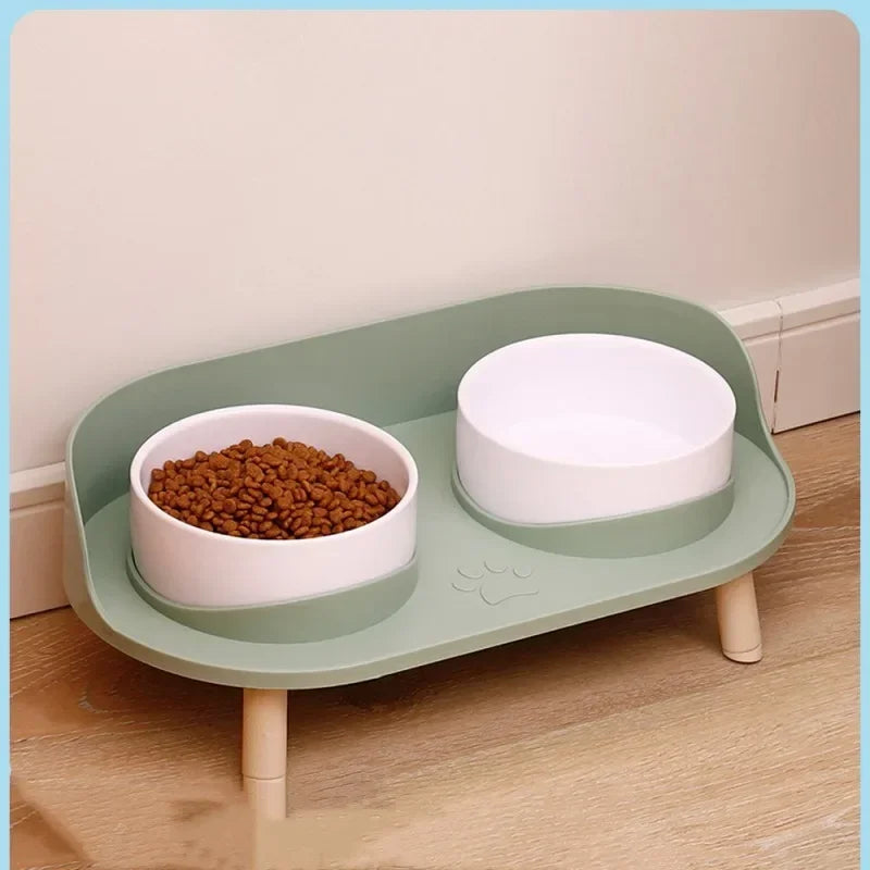 Adjustable Height Pets Drinker Feeder Bowls