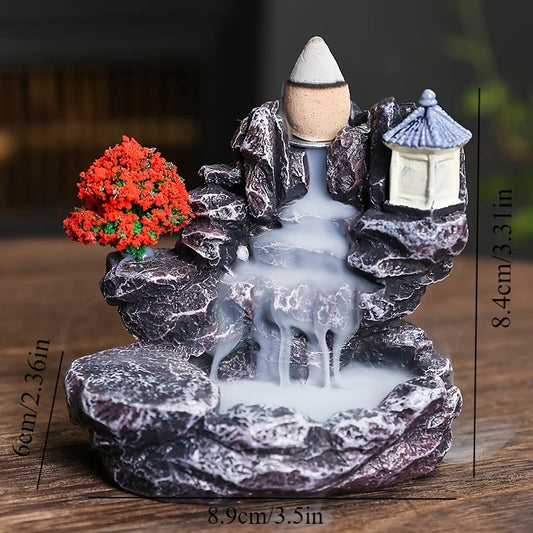 Backflow Waterfall Incense Holder - Aromatherapy Burner with Cones