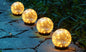 2Pcs Solar Lights Outdoor Garden Decor Cracked Glass Ball Warm Lights